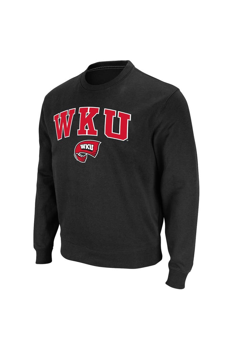 Men's Colosseum Black Western Kentucky Hilltoppers Arch Over Logo Pullover Sweatshirt, Alternate, color, Black