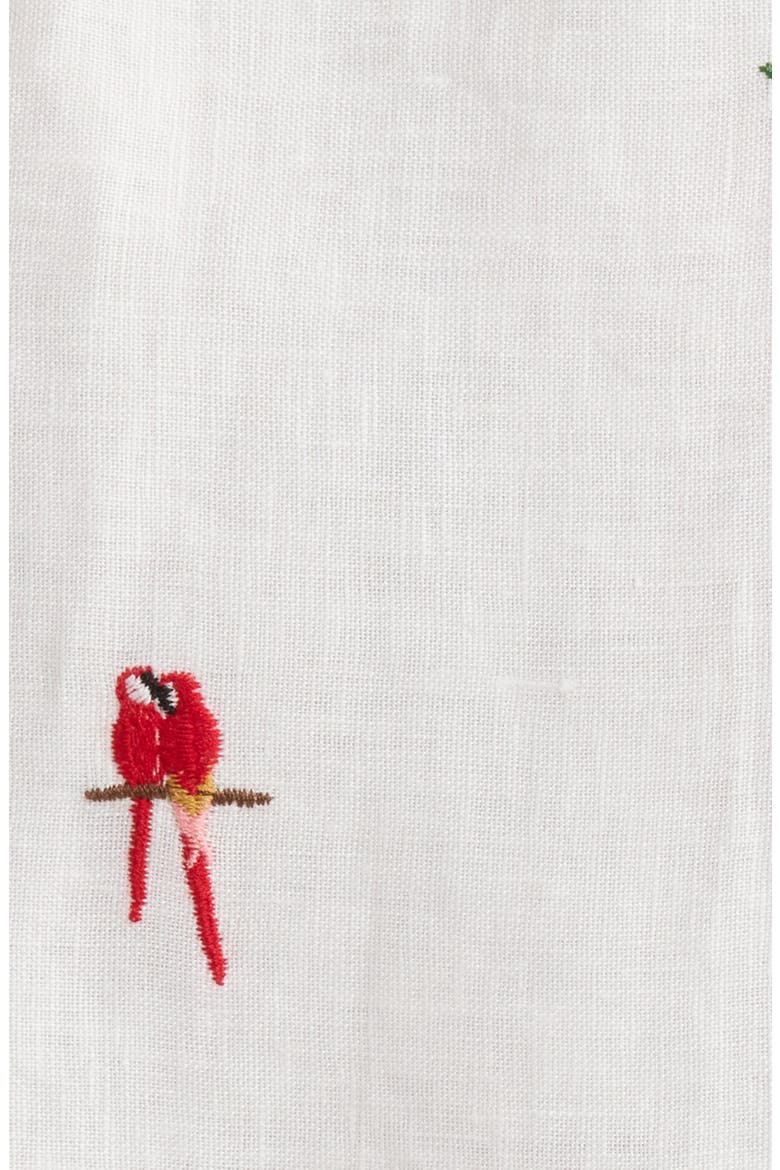 Cool Day Embroidered Side Tie Linen Minidress, Alternate, color, OFF-WHITE