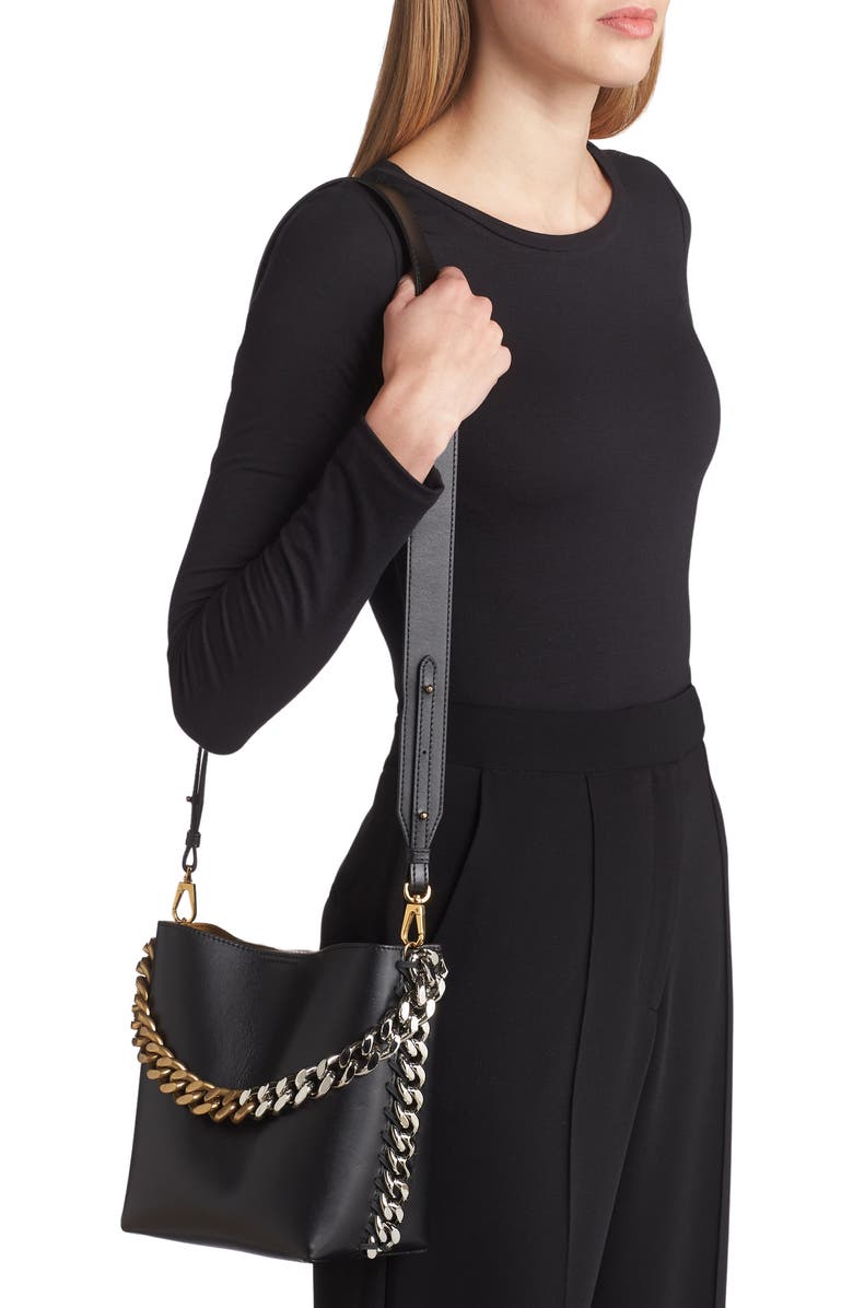 Stella McCartney Frayme Faux Leather Bucket Bag, Alternate, color,