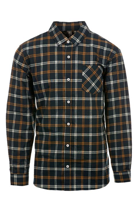 Plaid Stretch Poplin Button-Down Shirt