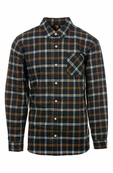 BURNSIDE Plaid Stretch Poplin Button-Down Shirt