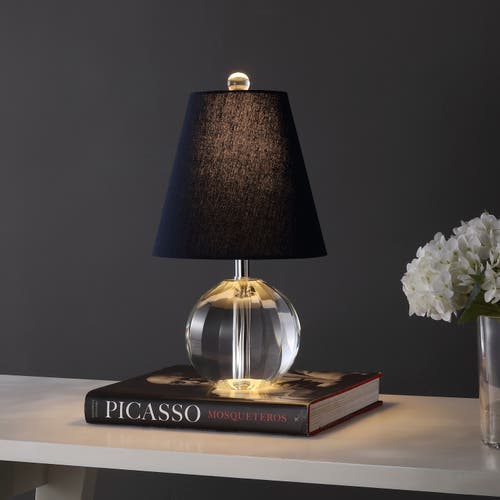 Jonathan Y Goddard 16" Crystal Ball/metal Led Table Lamp In Clear/navy