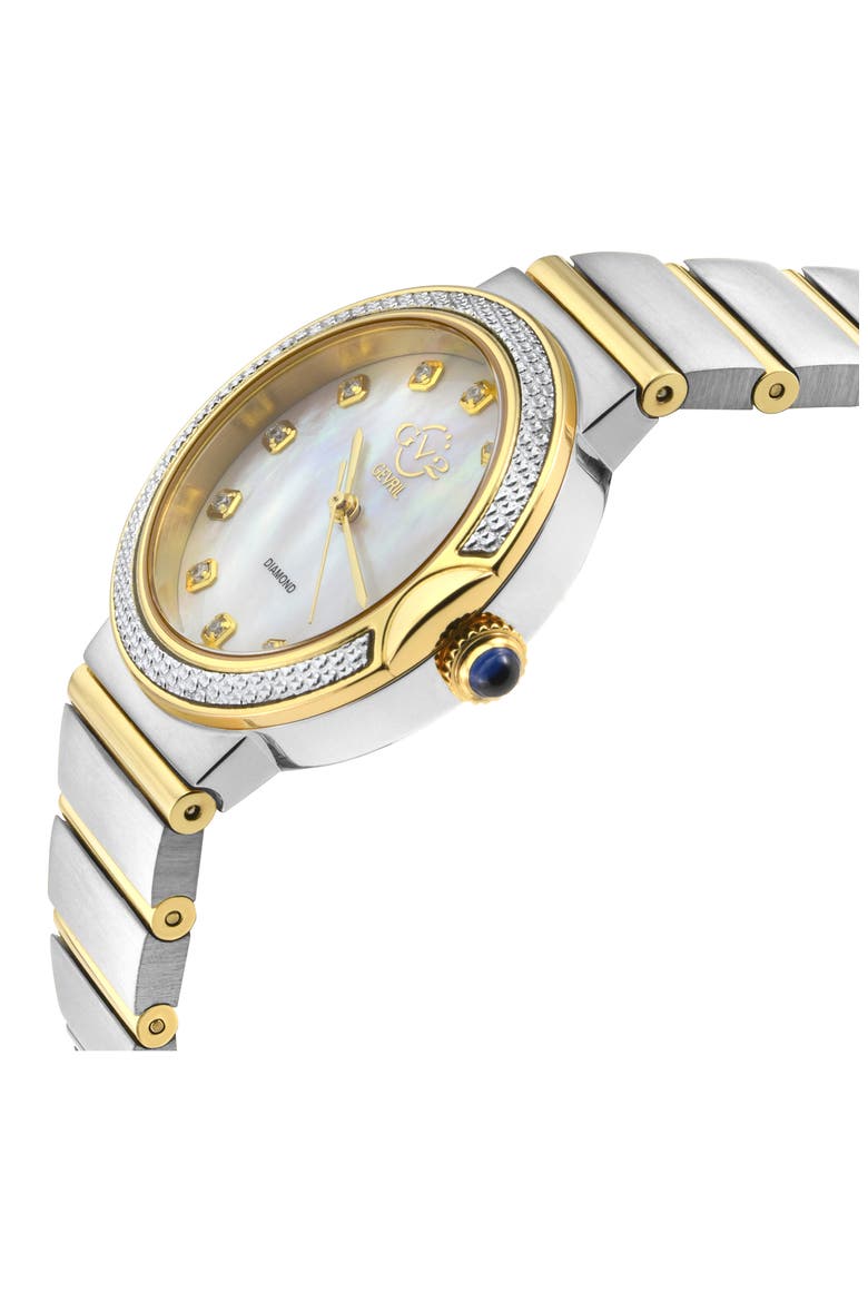 Sorrento Diamond Two-Tone Bracelet Watch, 32mm - 0.013ct., Alternate, color, GOLD