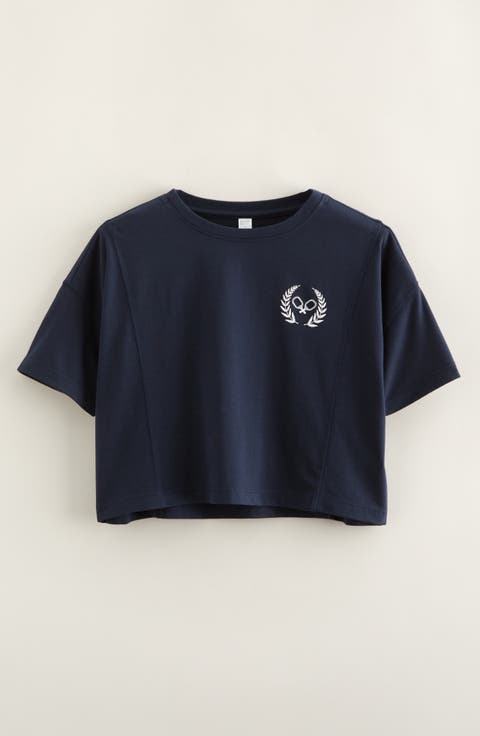 Kids' Lucky Embroidered Boxy T-Shirt (Little Kid & Big Kid)