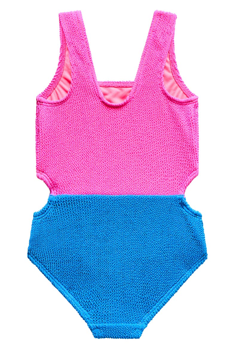 Kids' Colorblock Cutout One-Piece Swimsuit, Alternate, color, SHY PINK