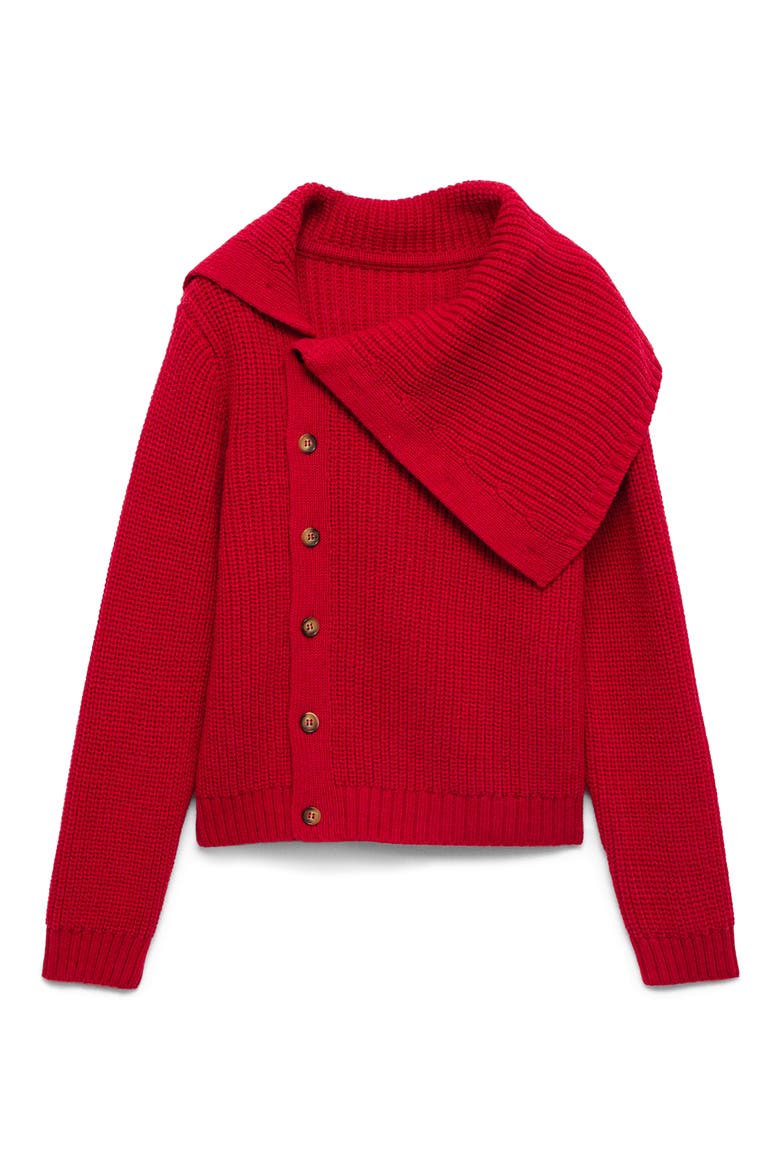 Asymmetric Rib Cardigan, Main, color, RED