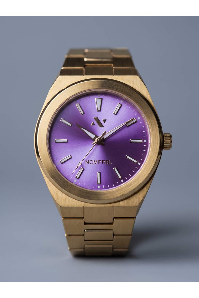 Elevate Link Peri Swiss Quartz Bracelet Link Watch, 42MM, Main, color, Rich Yellow Gold/ Veri Peri