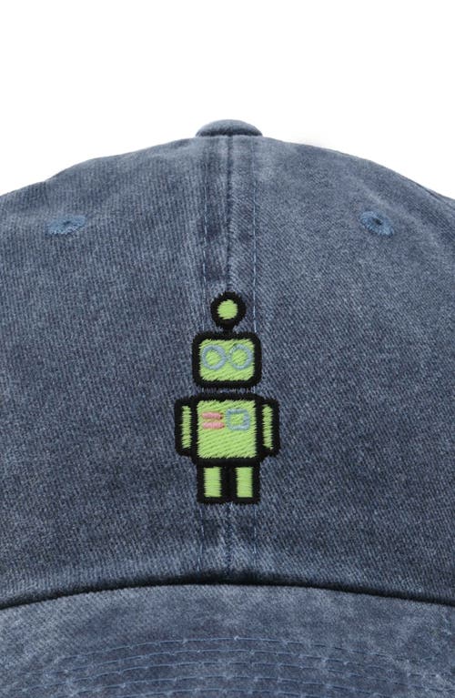 Dalix Robot Hat In Washed Navy Blue