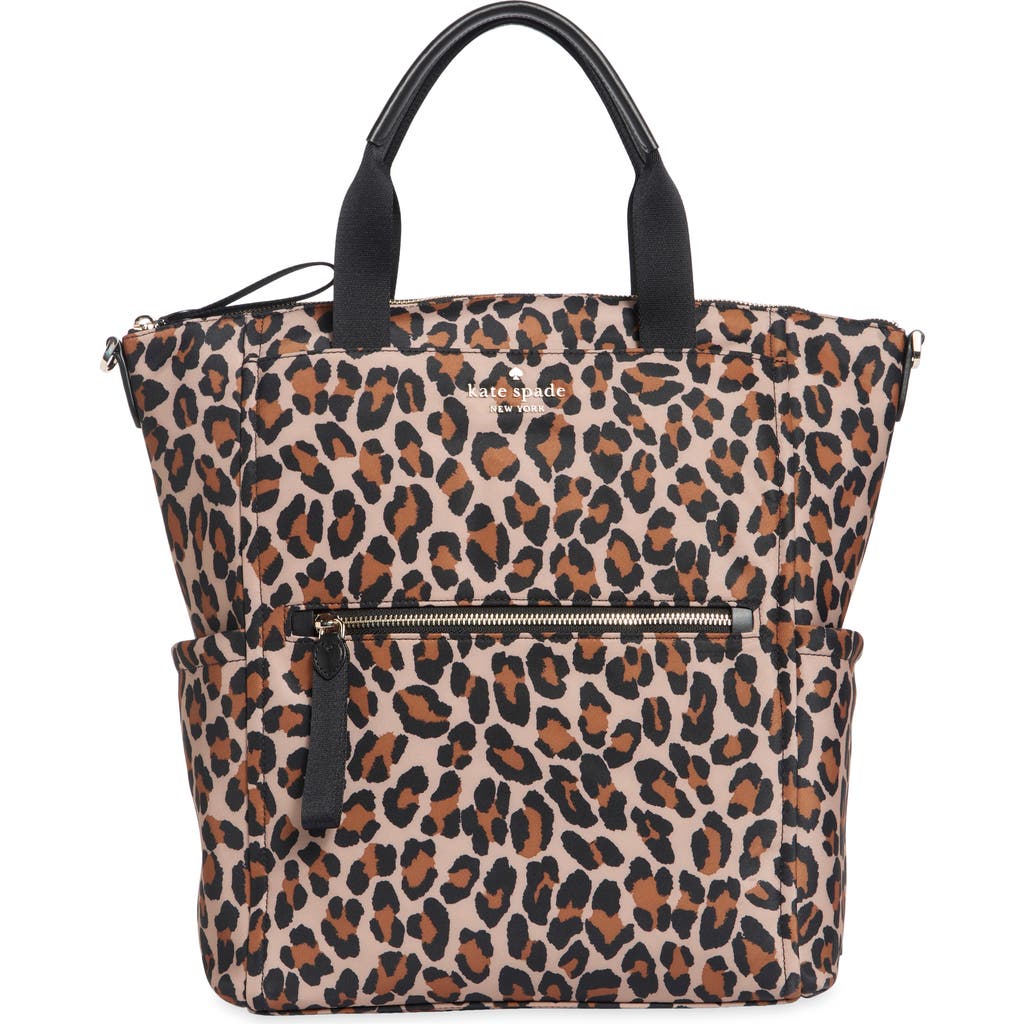 Kate Spade Chelsea Leopard Printed Backpack In Brown Multi