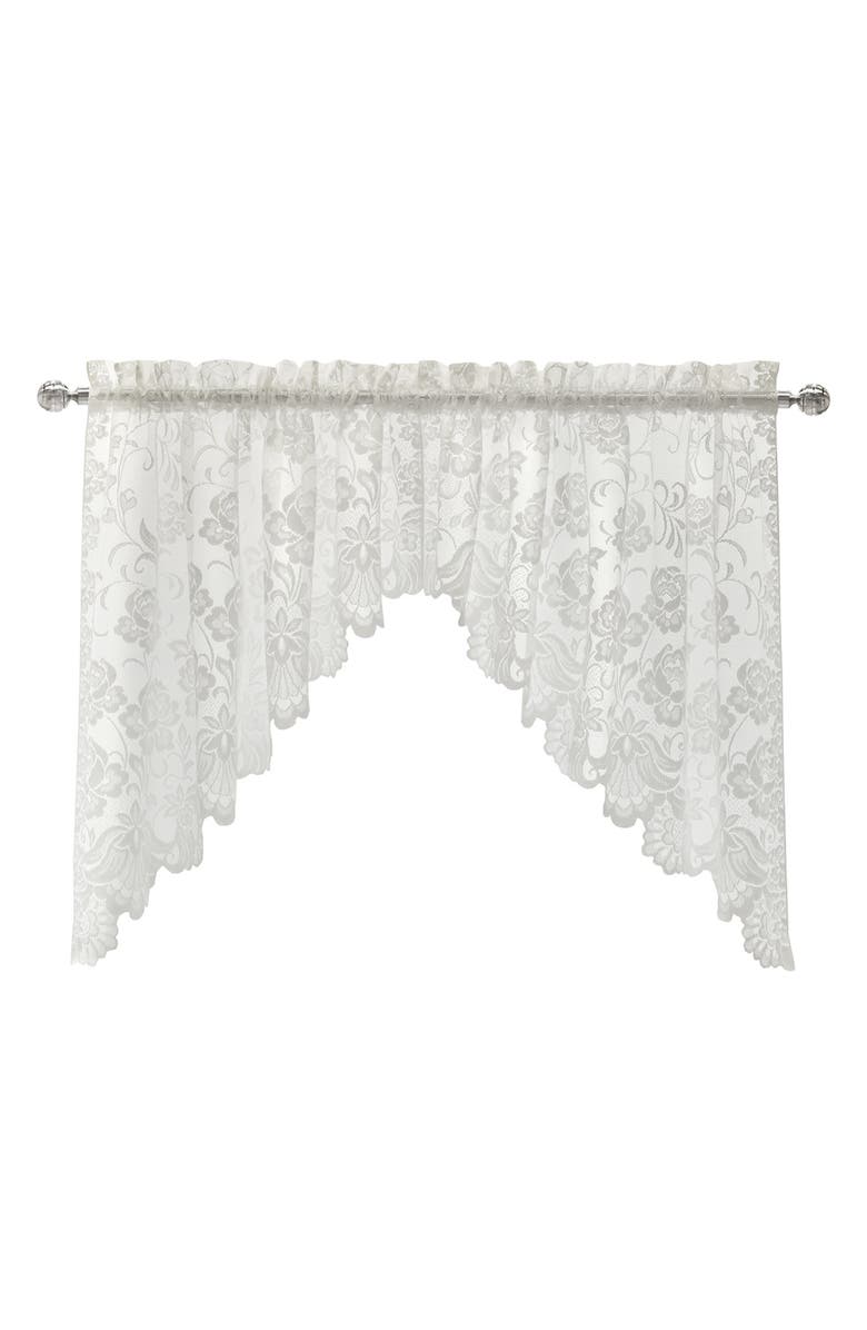 Outdoor Decor by Commonwealth Floral Lace Valance Swag, Main, color, 