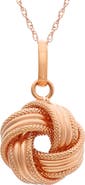 FZN 10K Gold Twisted Knot Pendant Necklace