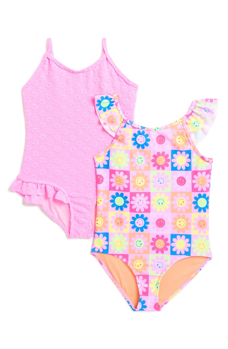 BMAGICAL Kids' 2-Pack Assorted One-Piece Swimsuits, Main, color, 