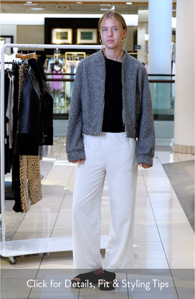 Bouclé Crop Bomber Jacket, sales video thumbnail