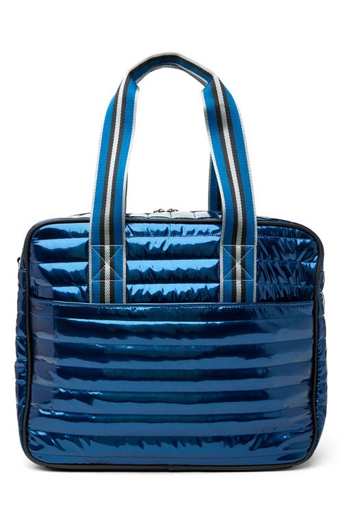 Think Royln Champion Tennis Bag In Glossy Navy Patent
