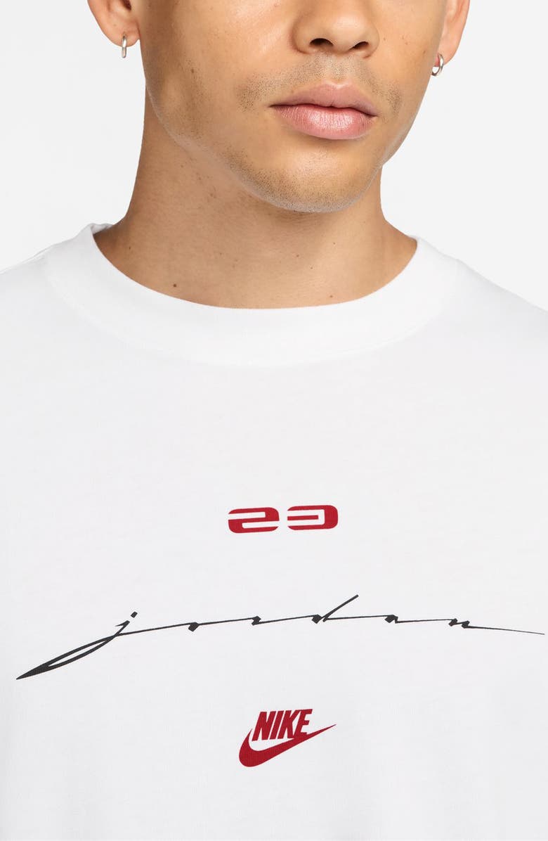 Jordan MJ Flight Script Boxy Short Sleeve Graphic T-Shirt, Alternate, color, White/ Gym Red
