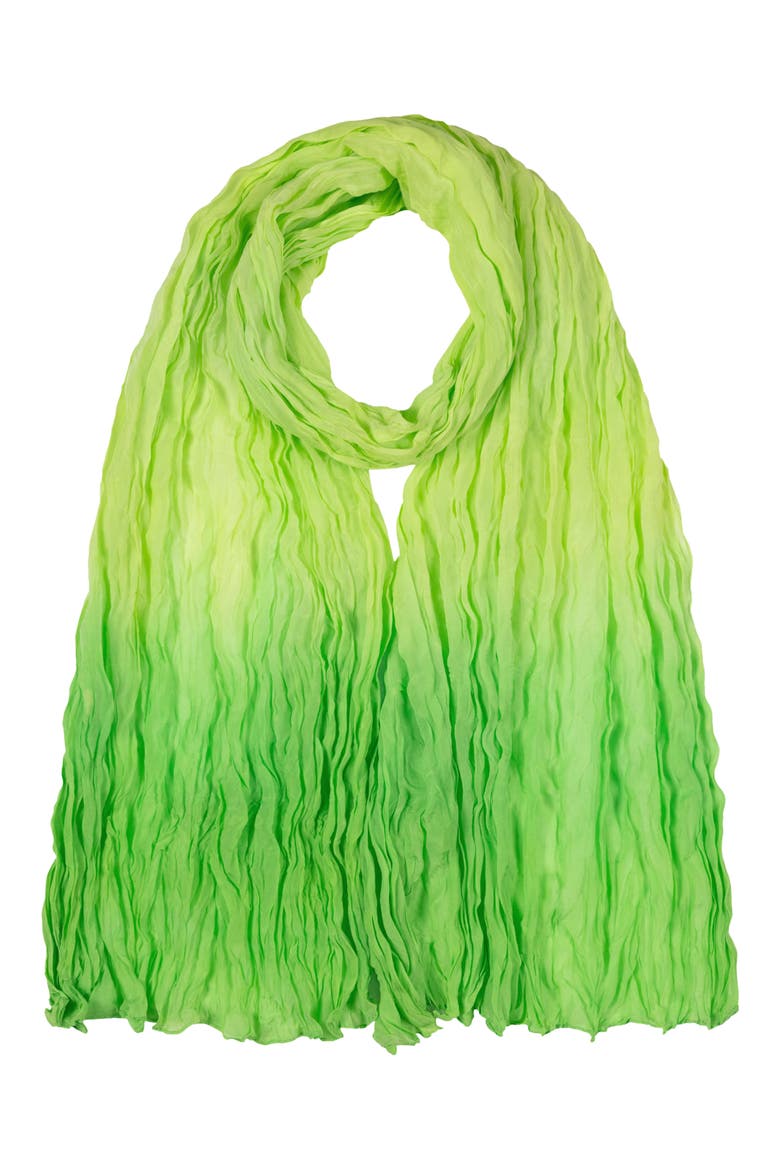 Dip Dye Silk Pleated Scarf, Main, color, BLAZE OMBRE