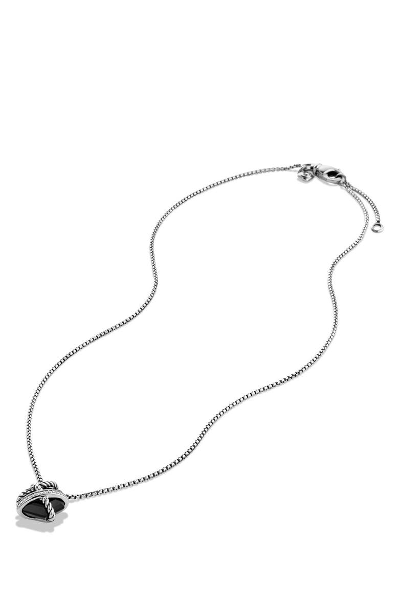 Cable Wrap Pendant Necklace with Diamonds, Alternate, color, BLACK ONYX