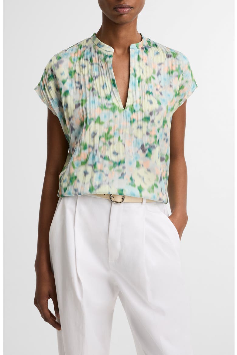 Painted Garden Cap Sleeve Top, Main, color, HERB PETAL
