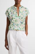 Vince Painted Garden Cap Sleeve Top