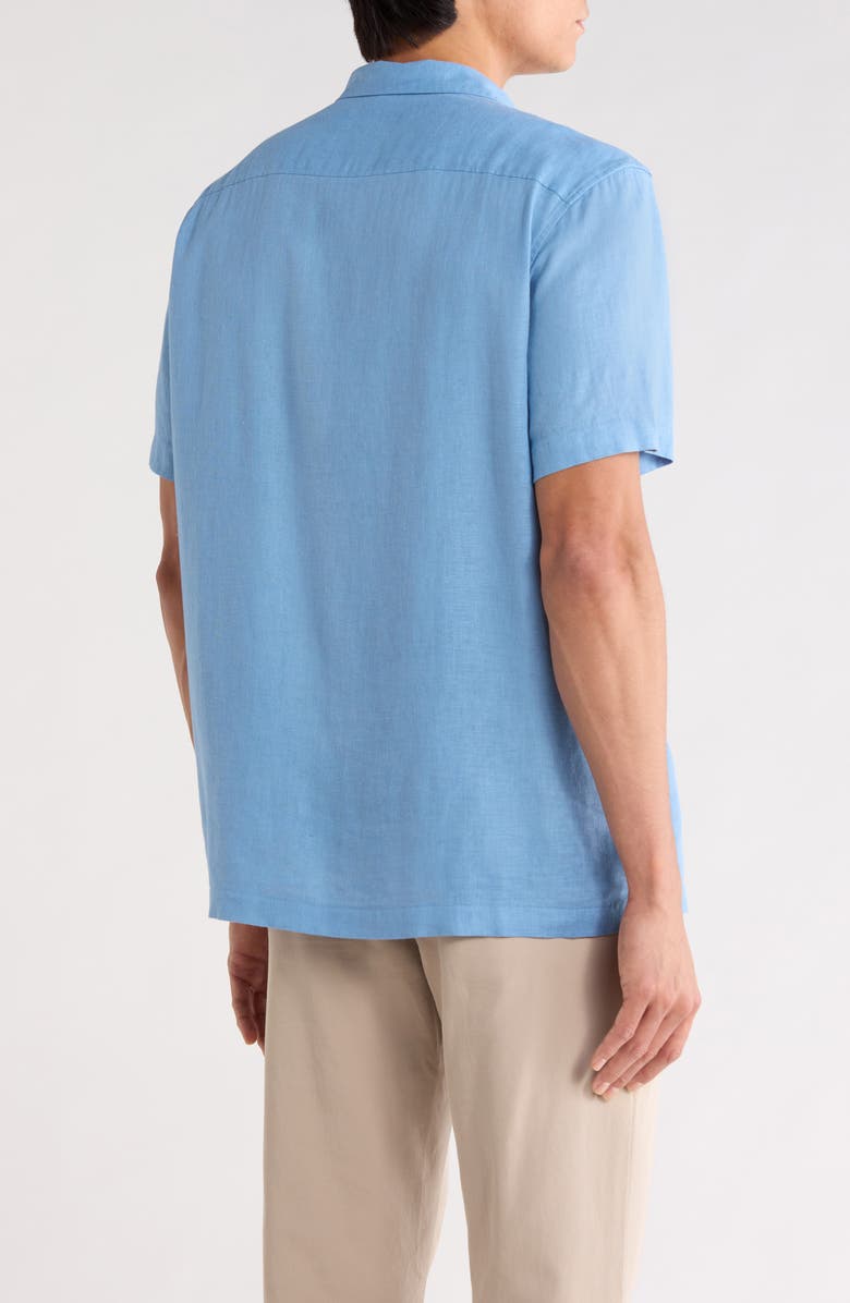 vineyard vines Castaway Slub Linen Blend Camp Shirt, Alternate, color, Coastline