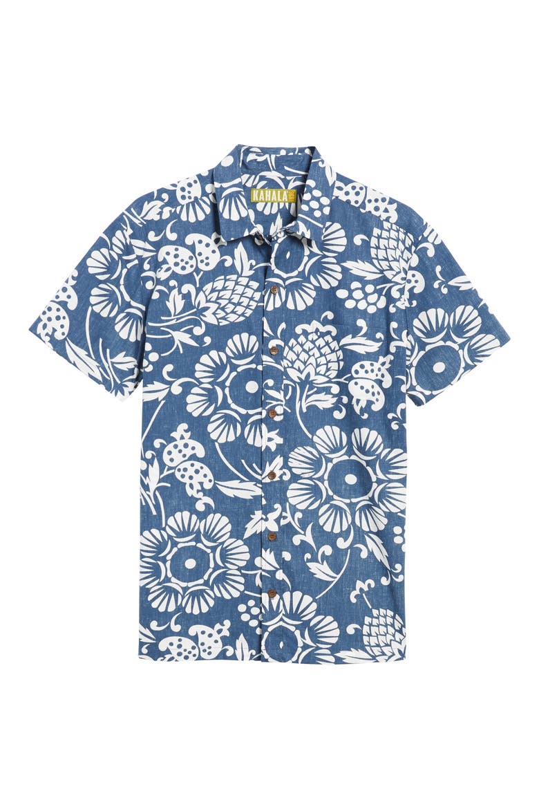 Duke's Pareo Trim Fit Sport Shirt, Alternate, color, NAVY