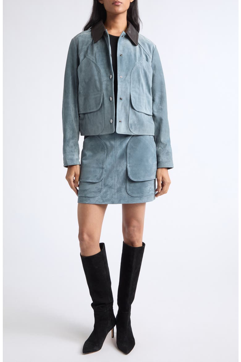 Norwood Suede Miniskirt, Alternate, color, BLUE STEEL