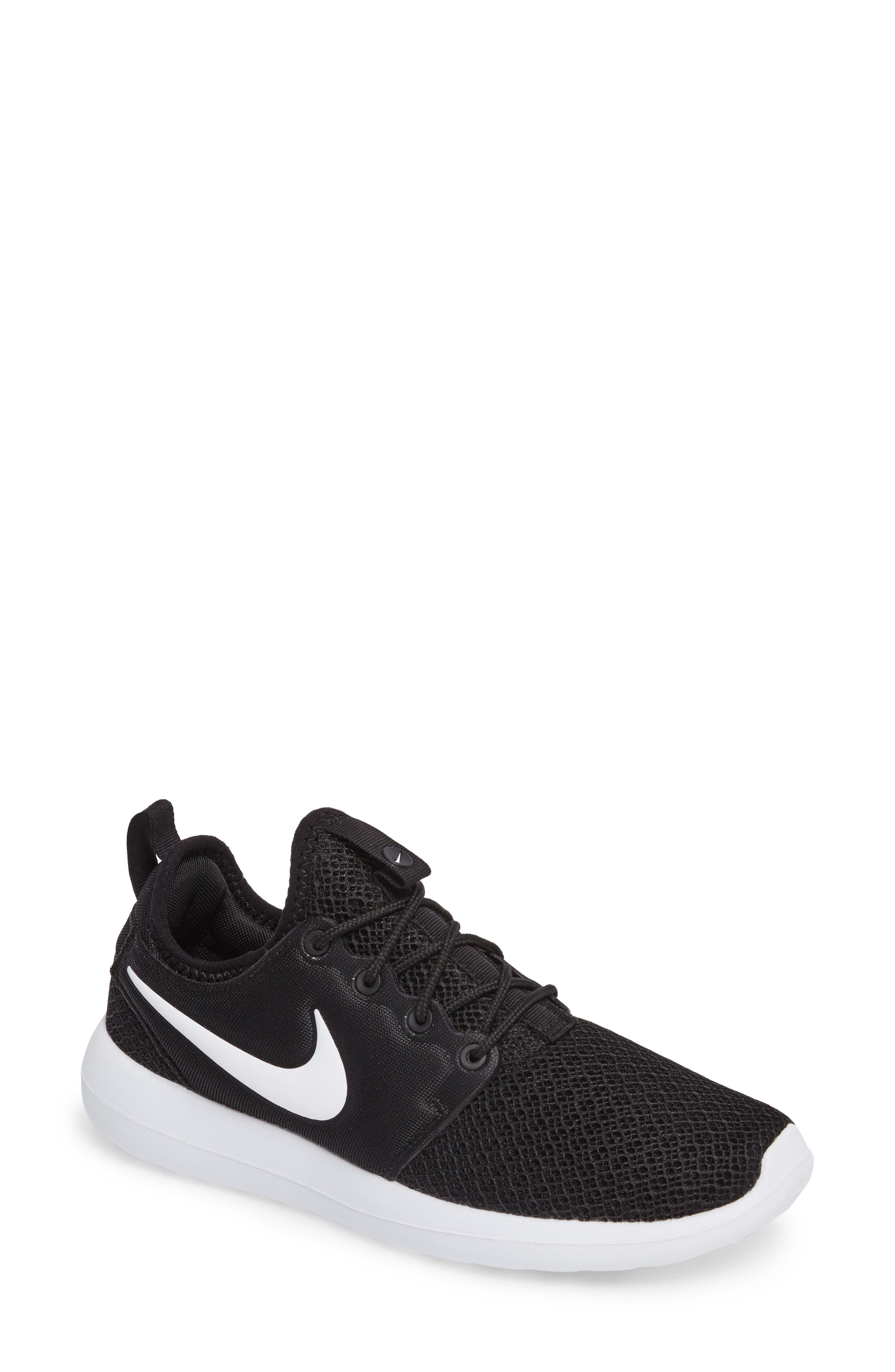 Roshe Two Sneaker, Main, color, BLACK/ WHITE