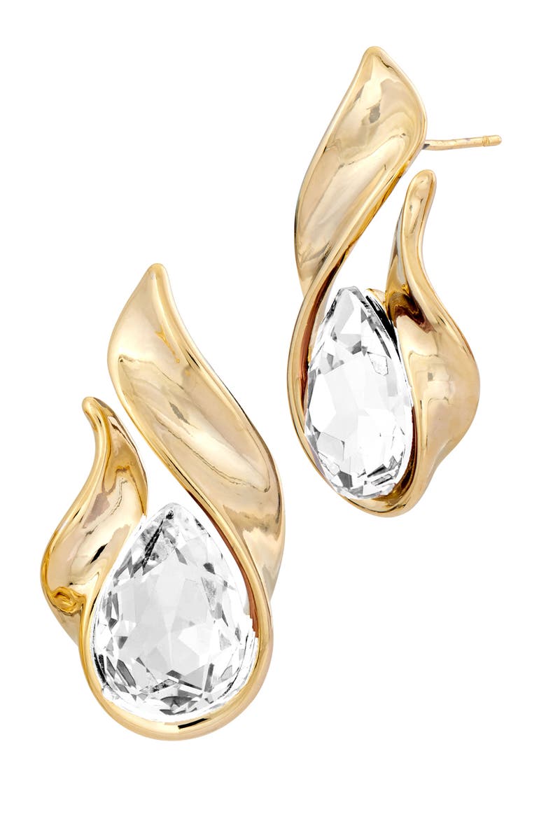 Cubic Zirconia Abstract Drop Earrings, Main, color, YELLOW