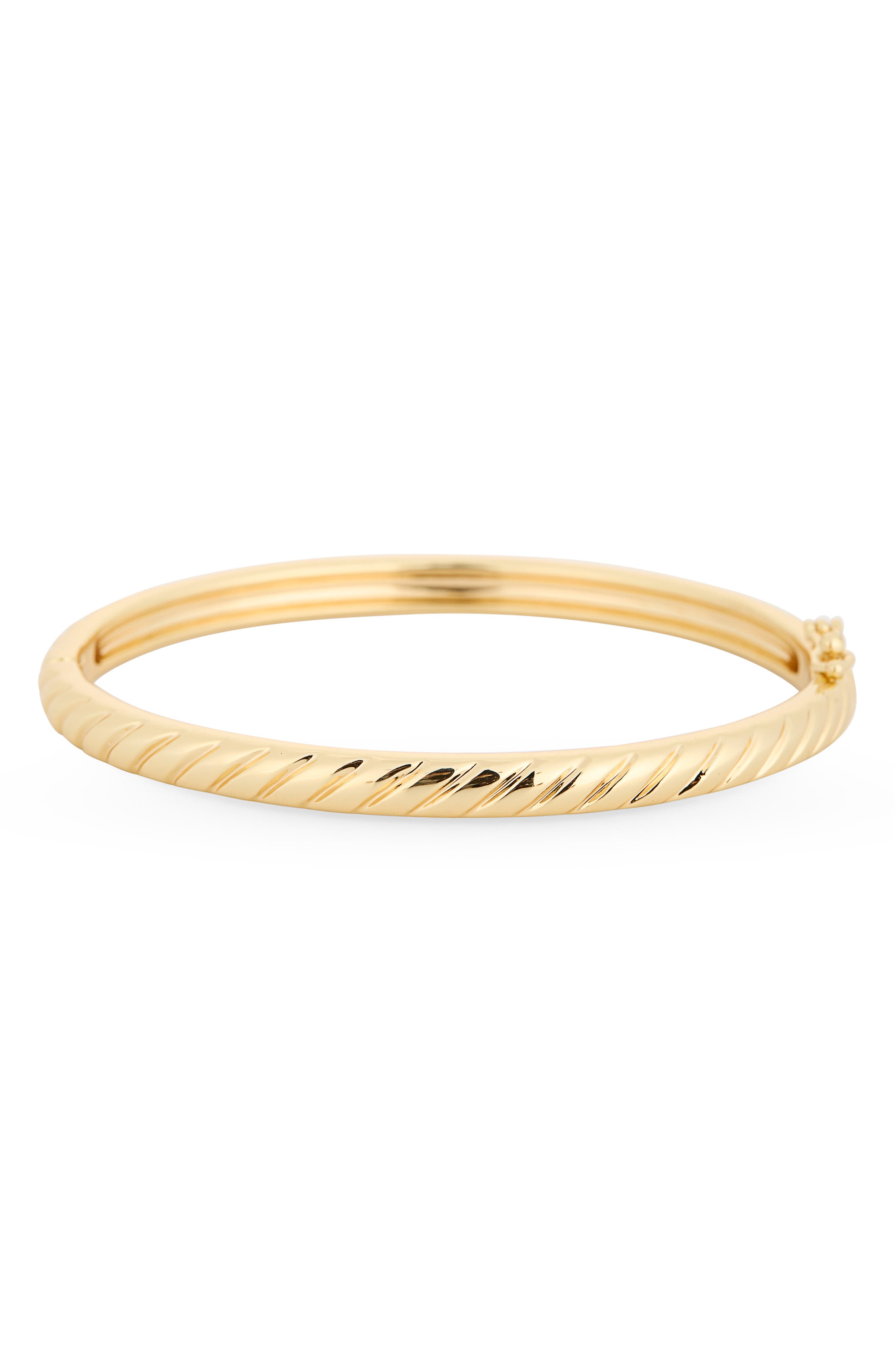 NORDSTROM RACK Demi Fine Ribbed Hinged Bangle Bracelet