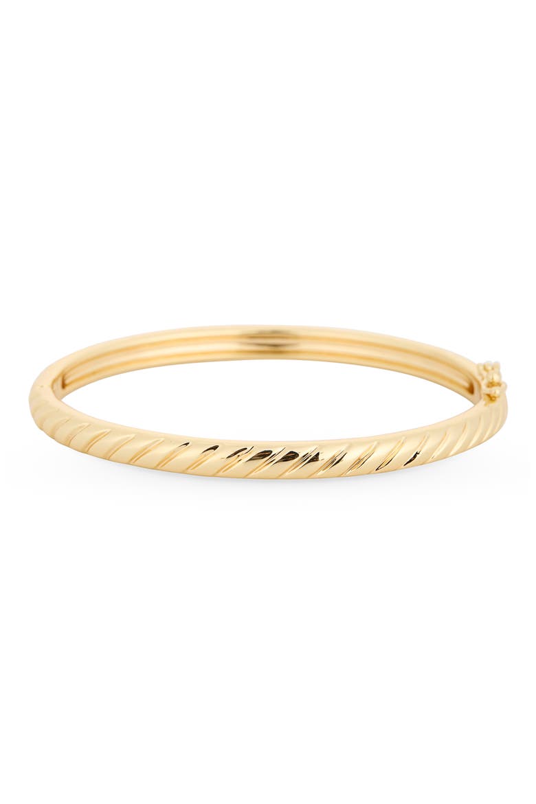 Demi Fine Ribbed Hinged Bangle Bracelet, Main, color, GOLD