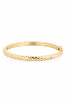 NORDSTROM RACK Demi Fine Ribbed Hinged Bangle Bracelet