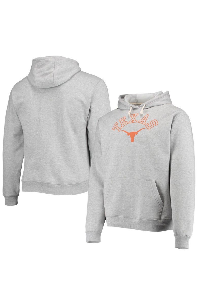 LEAGUE COLLEGIATE WEAR Men's League Collegiate Wear Heathered Gray Texas Longhorns Seal Neuvo Essential Fleece Pullover Hoodie, Main, color,