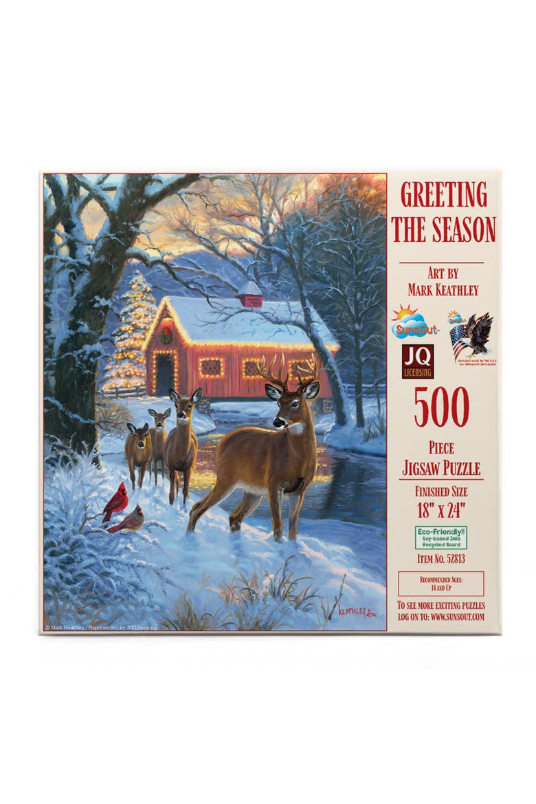 Greeting the Season 500 piece Jigsaw Puzzle for Adults, Alternate, color, Multicolor