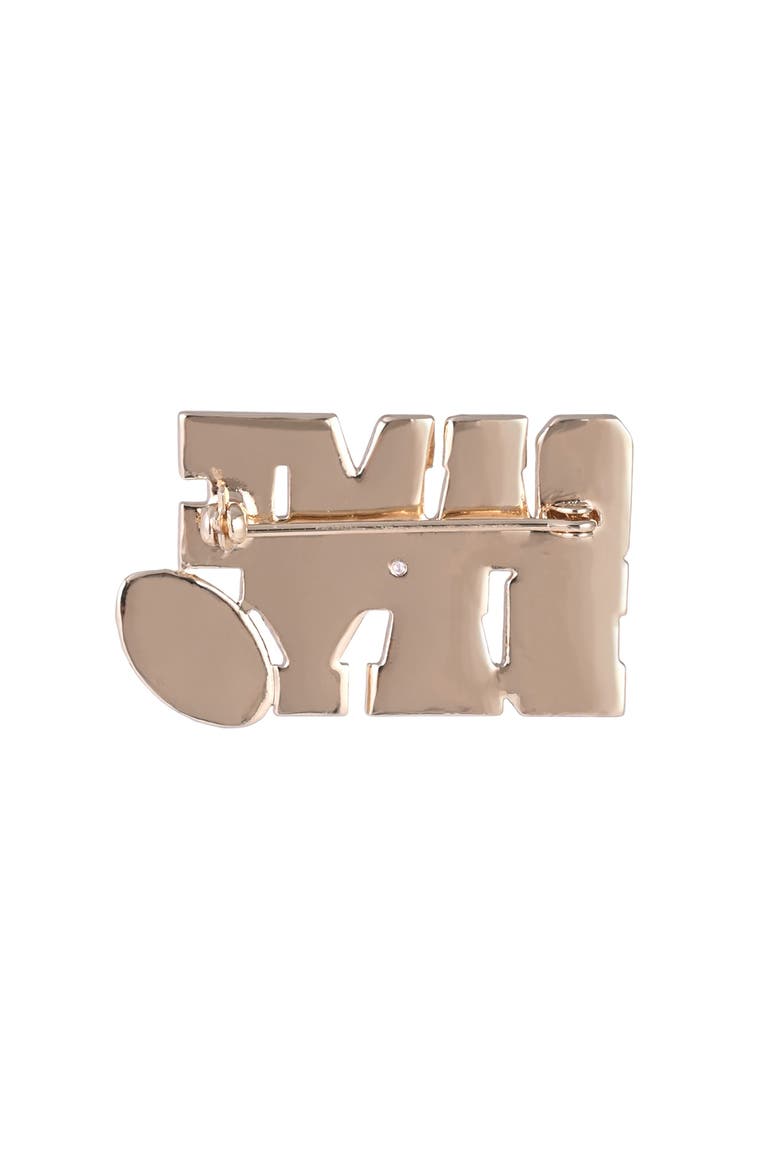 Game Day Glitter and Stone Pin, Alternate, color, Brown