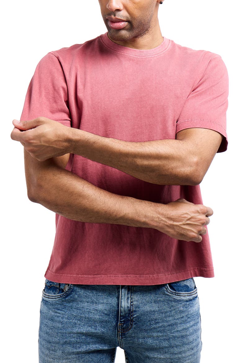Boxy Pigment Dyed T-Shirt, Alternate, color, DUSTY ROSE