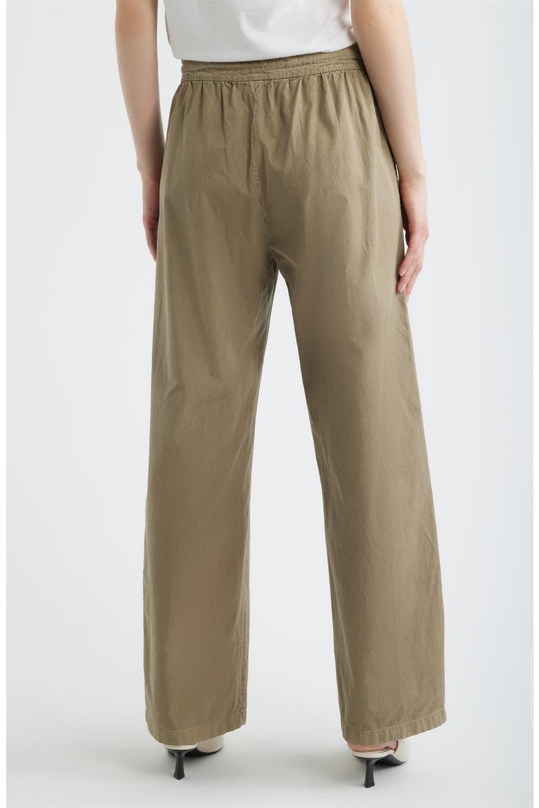 The Gallery Drawstring Waist Cotton Utility Pants, Alternate, color, ARMY