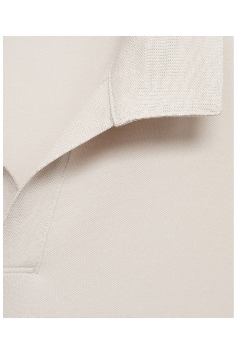 Solid Johnny Collar Cotton Blend Piqué Polo, Alternate, color, IVORY WHITE
