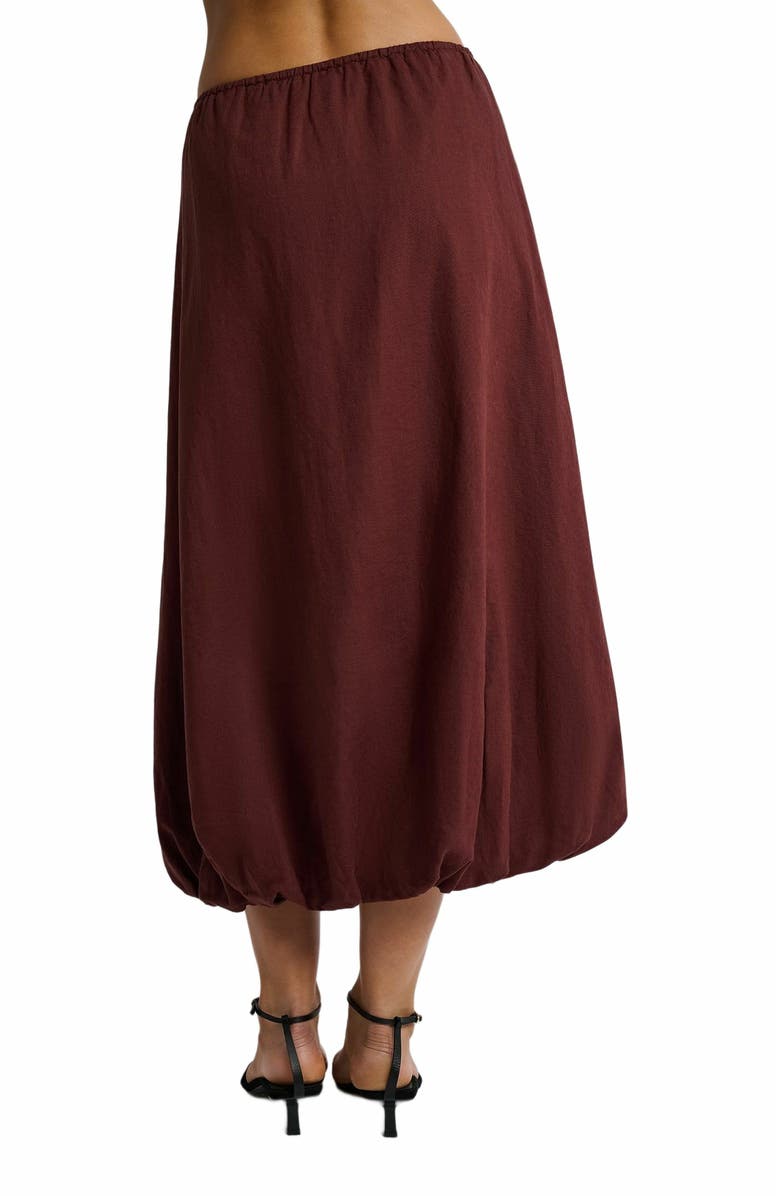Onia Air Linen Bubble Maxi Skirt, Alternate, color, Rum