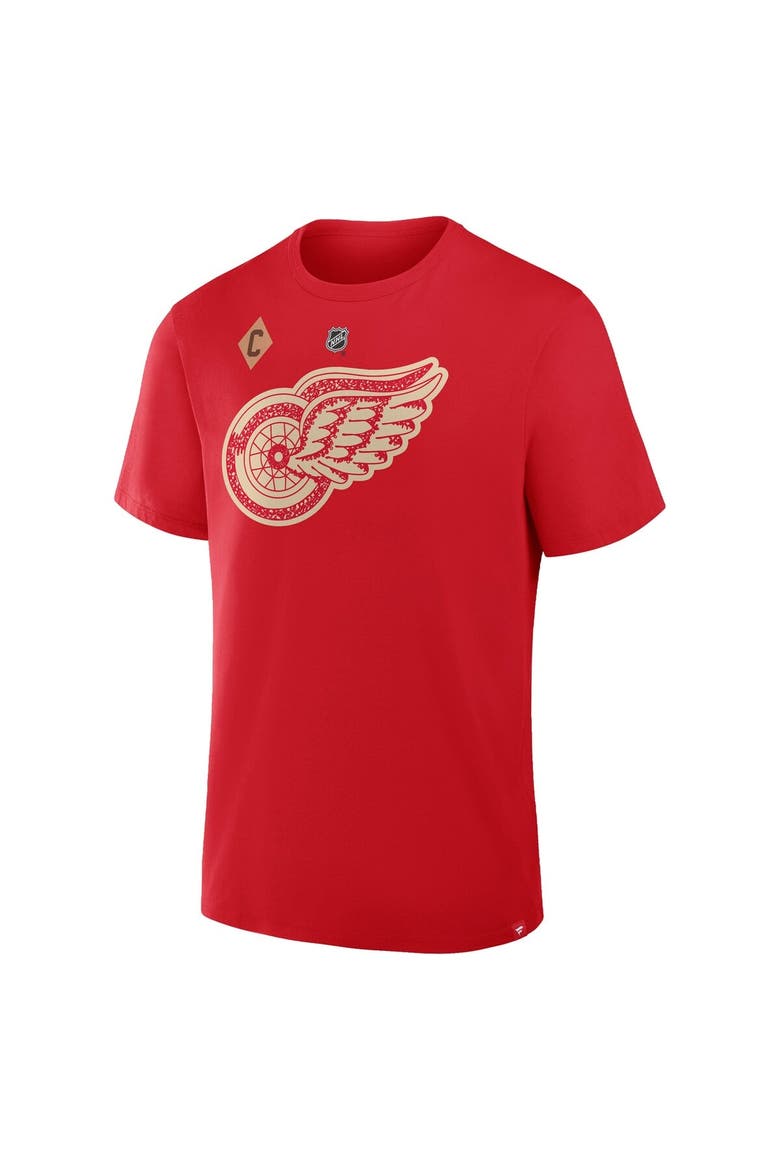 Men's Fanatics Dylan Larkin Red Detroit Red Wings Authentic Stack Name & Number T-Shirt, Alternate, color, Red