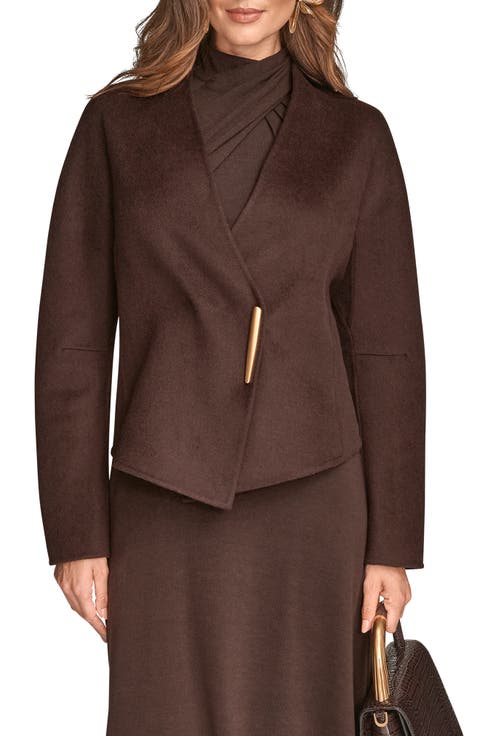 Asymmetric Wool Blend Jacket