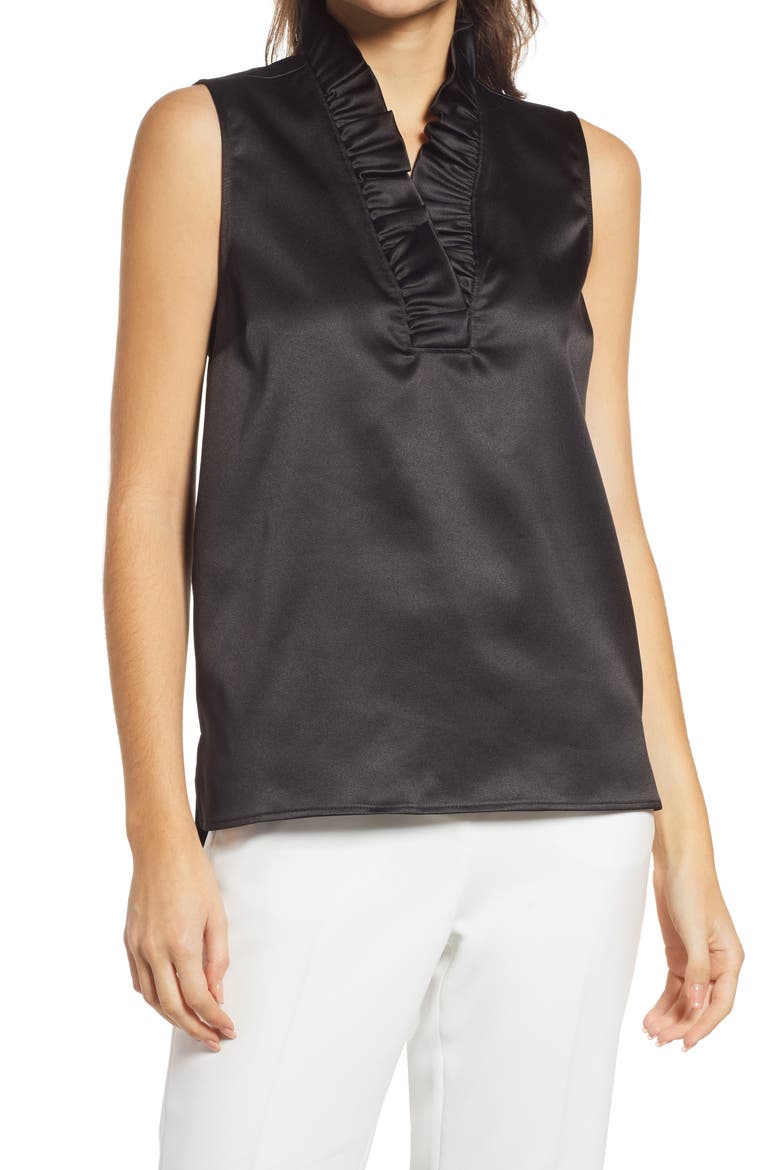 Ruffle Tank, Main, color, BLACK
