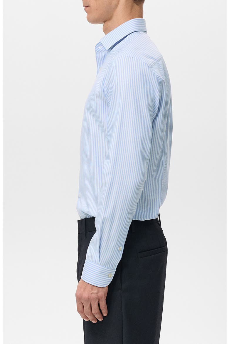 Slim Fit Stripe Cotton Button-Up Shirt, Alternate, color, BLUE