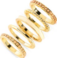NORDSTROM RACK Mixed Texture Set of 5 Rings