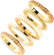 NORDSTROM RACK Mixed Texture Set of 5 Rings