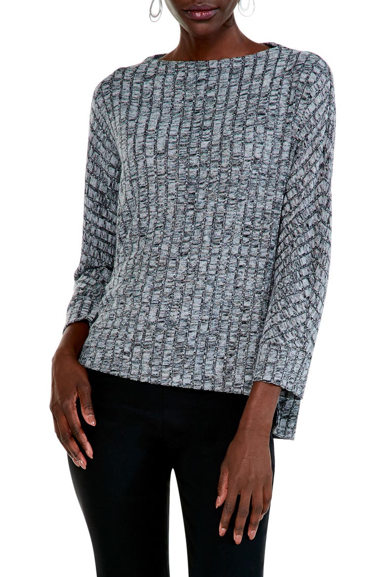 Mélange Rib Top, Main, color, BLACK MIX