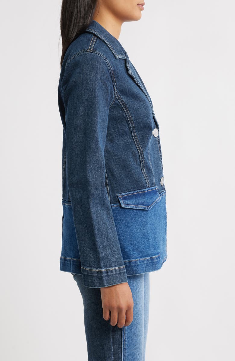 CITY BLUES Two-Tone Denim Blazer, Alternate, color, Vintage Wash