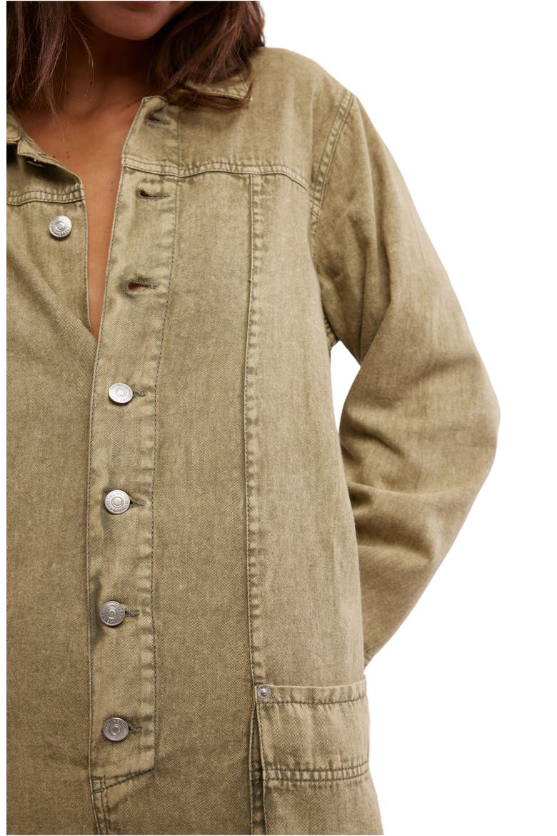Margarita Long Sleeve Denim Jumpsuit, Alternate, color, CALLISTE GREEN