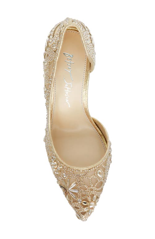 Shop Betsey Johnson Chic Half D'orsay Pump In Light Gold