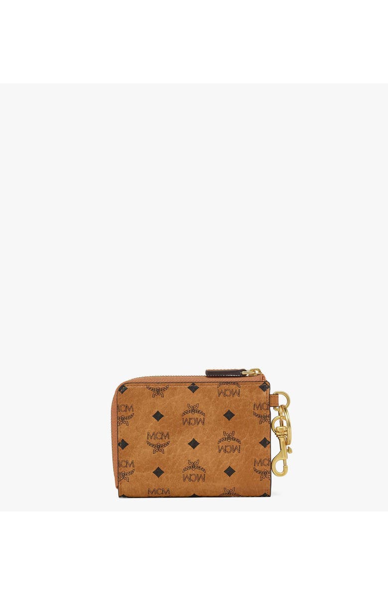 MCM Aren Card Pouch in Visetos, Alternate, color, Cognac