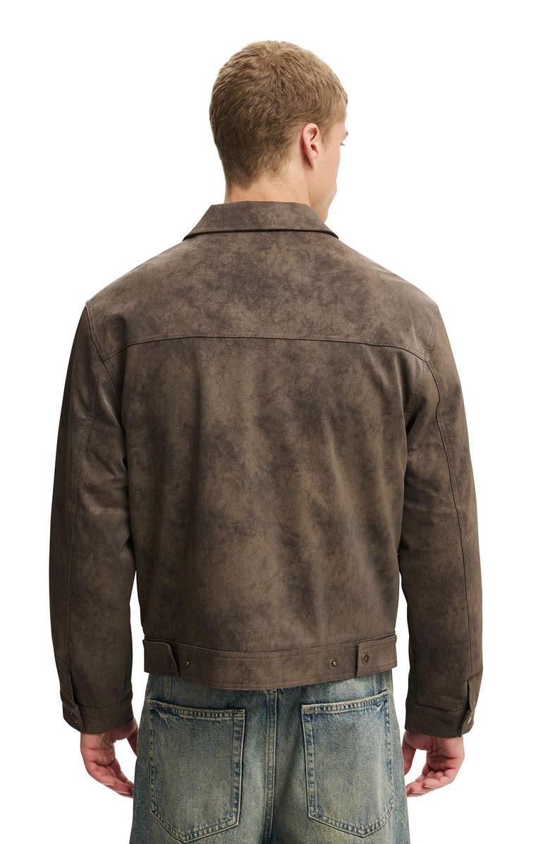 Cotton On Men's Cropped Faux Suede Harrington, Alternate, color, 